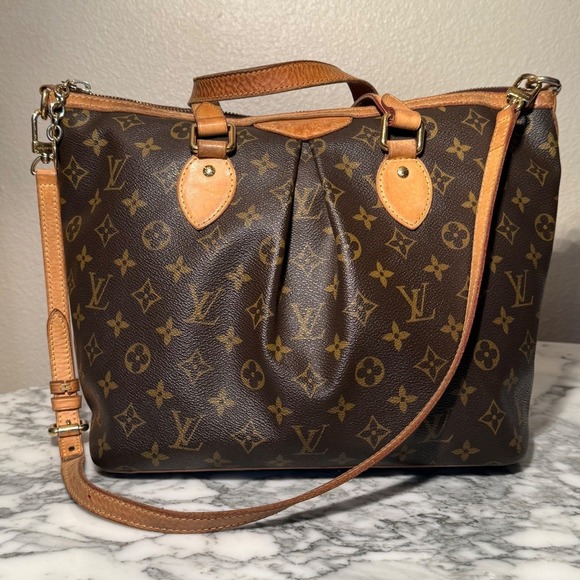 Louis Vuitton Handbags - Auth LOUIS VUITTON Palermo PM Monogram Hand Shoulder Bag Vachetta Leather